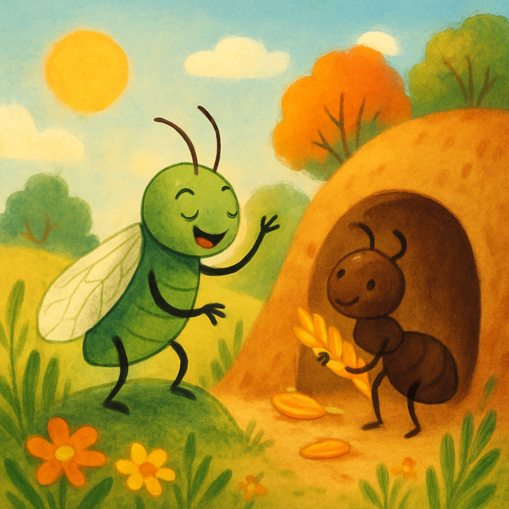 Illustration de « La Cigale et la Fourmi »