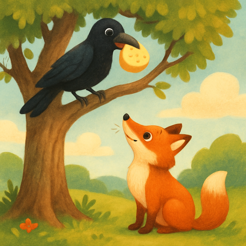 Illustration de « Le Corbeau et le Renard »